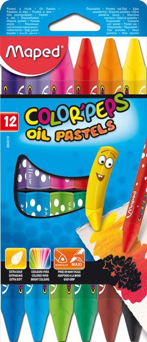 Маслени пастели Maped Color Peps, 12 цвята