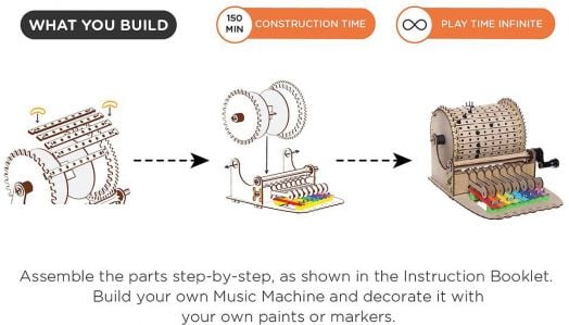 Дървен конструктор Smartivity - Музикална машина