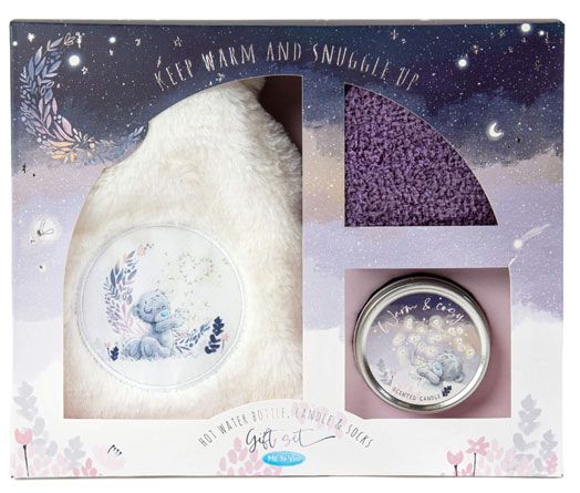 Комплект Me To You - бутилка за гореща вода, свещ и чорапи