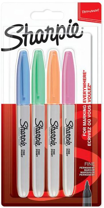 Комплект перманентни маркери Sharpie, 4 пастелни цвята