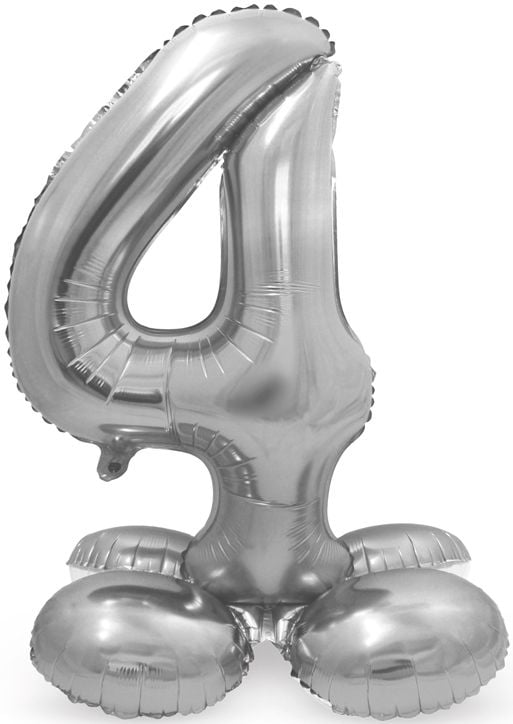 Фолиев балон Folat - Цифра 4, сребърен