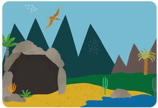 Игра с магнити Floss & Rock, Magnetic Play scenes, Dinosaur - Динозаври