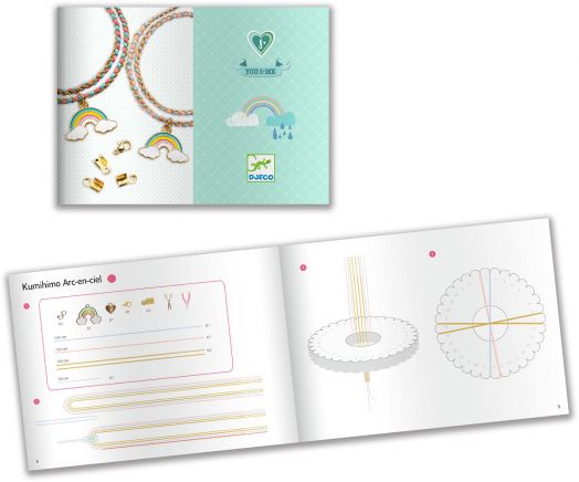 Креативен комплект Djeco: Направи си гривни - Дъга