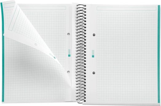 Тетрадка Miquelrius The Original Turquoise PP А5 със спирала, 80 листа на малки квадратчета