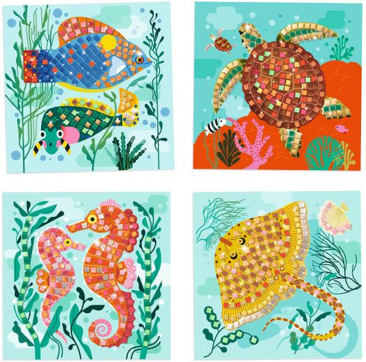 Творчески комплект Djeco: Мозайка с карибски животни