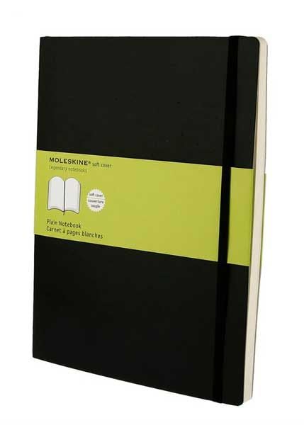Голям XL тефтер Moleskine Classic с меки корици и бели листа, нелиниран