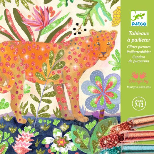 Комплект за рисуване с брокат Djeco - Тропик