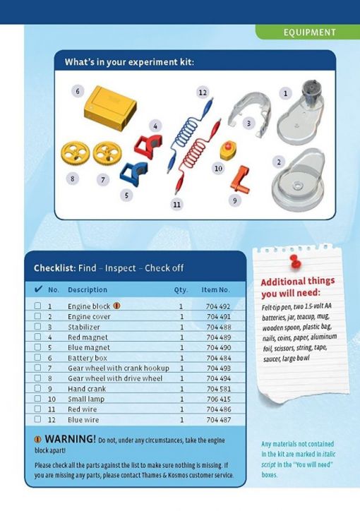 Игра с експерименти Thames & Kosmos: Мотори и генератори