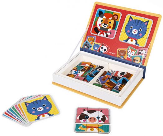 Детска магнитна книга Janod - Смеси и подреди картинката