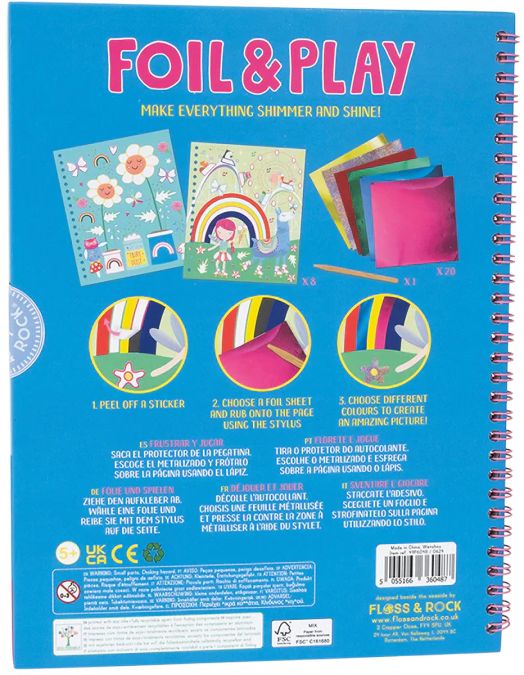 Магическа книжка Floss & Rock - Foil & Play, Rainbow Fairy