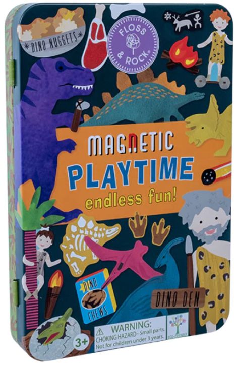 Кутия с магнити Floss & Rock, Magnetic Playtime, Dinosaur - Динозаври