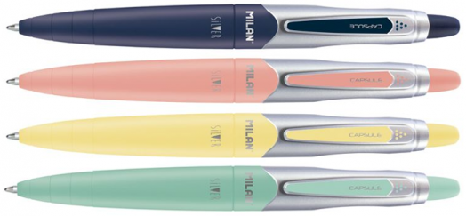Химикалка Milan Capsule Silver, асортимент