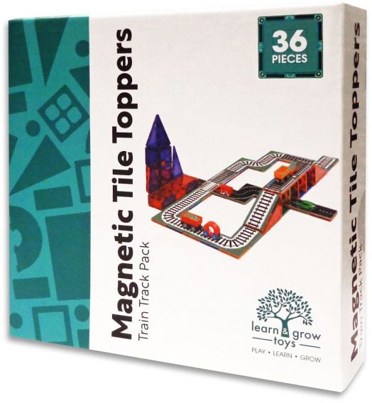 Магнитен конструктор Learn and Grow Toys - Влак, 36 части