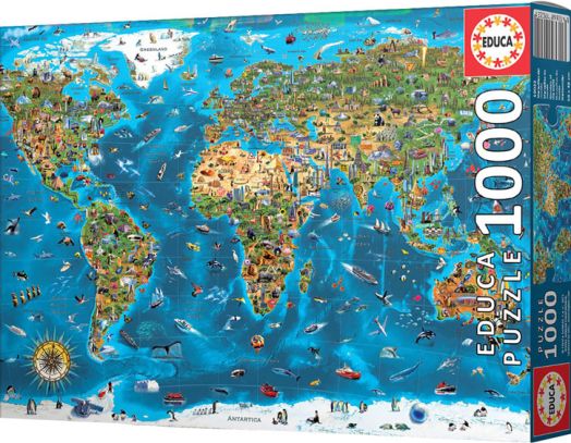Пъзел Educa: Чудесата на света,1000 части