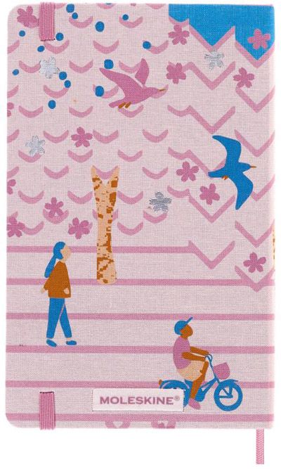 Класически тефтер Moleskine Sakura Bicycle с твърди корици и линирани страници