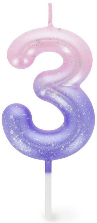 Свещ за рожден ден Legami - Цифра 3, розова