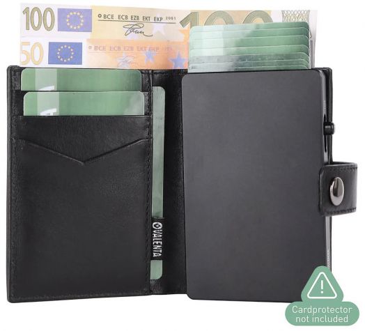 Кожен калъф за карти Valenta MagSafe Luxe Black