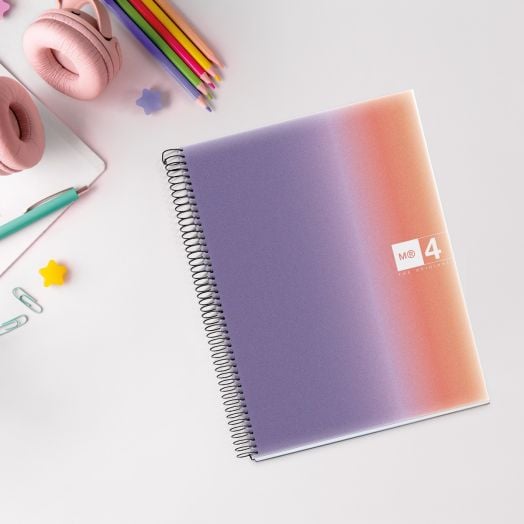 Тетрадка Miquelrius Aurora Provence А4 със спирала, 120 листа на широки редове