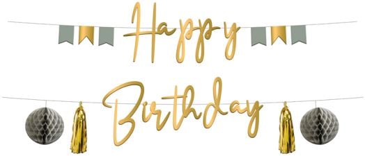 Гирлянд Happy Birthday Folat - Golden Dawn