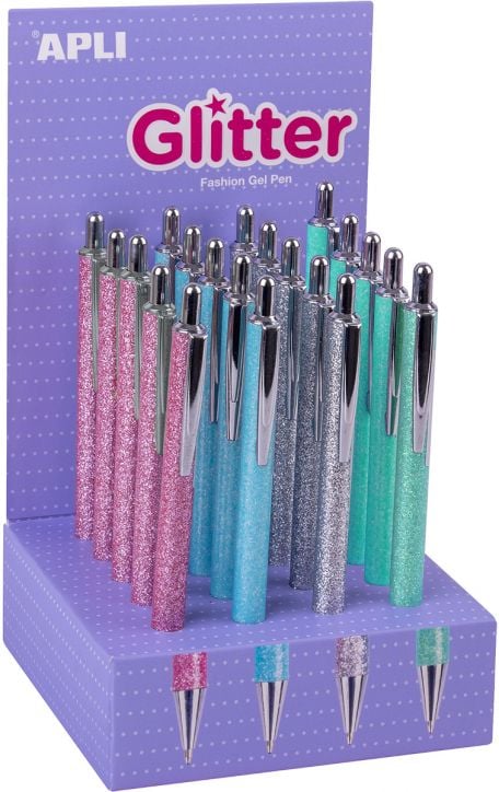 Химикалка Apli Glitter, асортимент