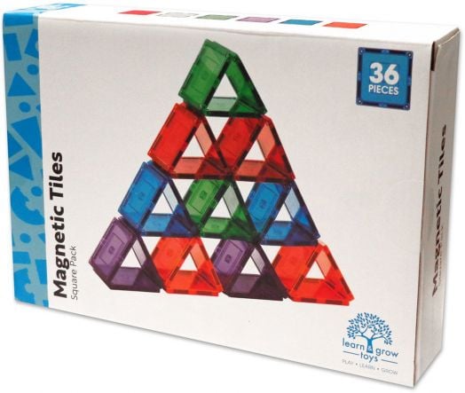 Магнитен конструктор Learn and Grow Toys - Малки квадрати, 36 части