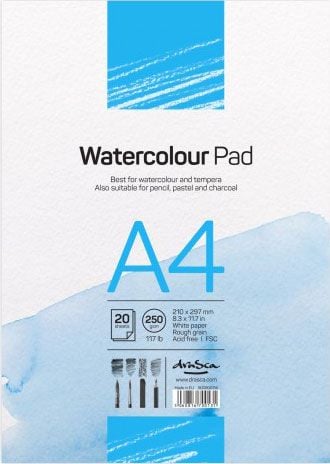 Скицник Drasca Watercolour Pad A4, 20 листа