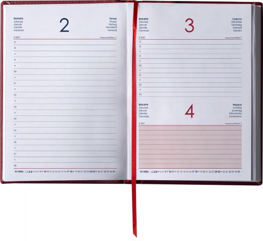 Черен джобен тефтер-органайзер Казанова 2026