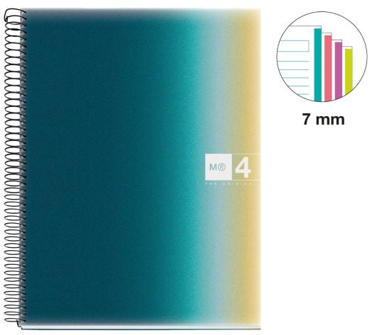 Тетрадка Miquelrius Aurora Iceland А4 със спирала, 120 листа на широки редове