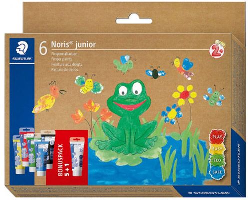 Комплект бои за рисуване с пръсти Staedtler Noris Junior, 6 цвята