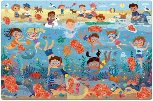 Пъзел-игра Apli Kids - Тайни на плажа, 60 части