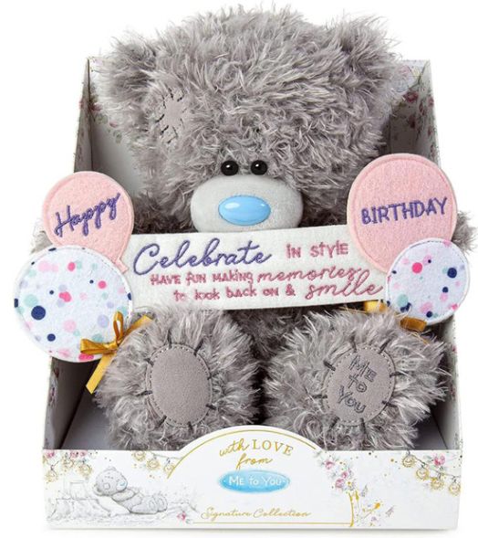 Плюшено мече Me To You с банер - Happy Birthday