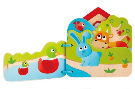 Дървена книжка Hape - Домашни животни