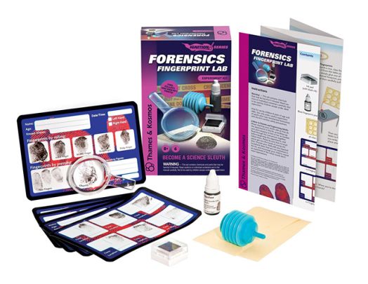 Игра с експерименти Thames & Kosmos: Съдебномедицинска лаборатория за пръстови отпечатъци
