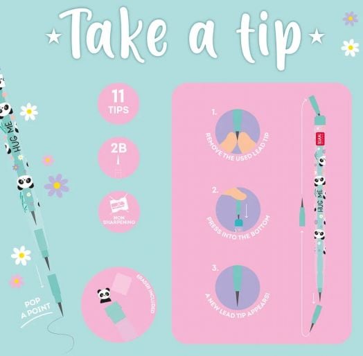 Модулен молив с гума Legami - Panda