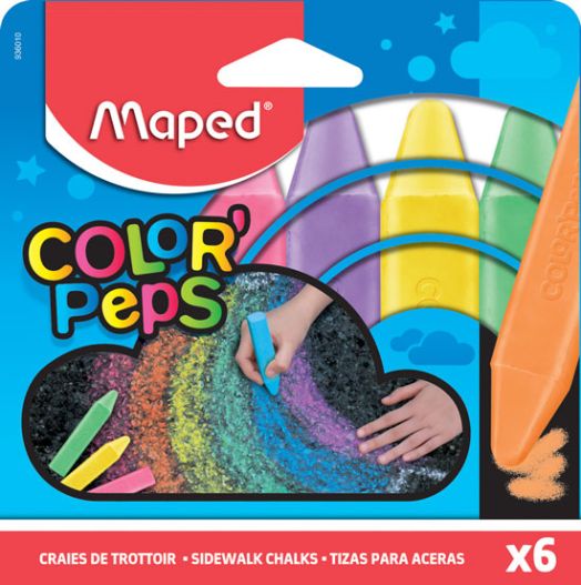 Тебешири Maped Maxi, 6 цвята