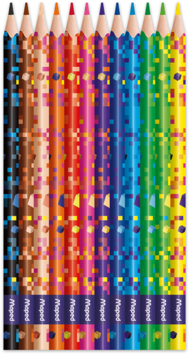 Цветни моливи Maped Pixel Party, 12 цвята