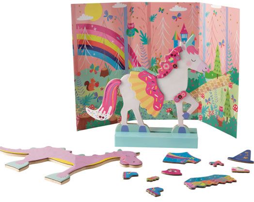 Дървена кукла за преобличане Floss & Rock, Wooden Magnetic Dress up Doll, Fantasy Pets - Фантастични любимци