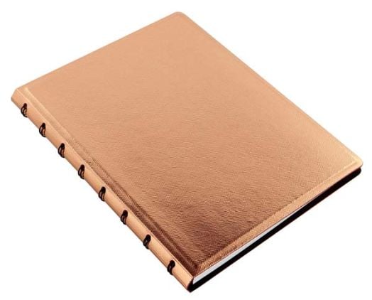 Тефтер Filofax Classic Saffiano Rose Gold A5 с линирани листа и скрита спирала