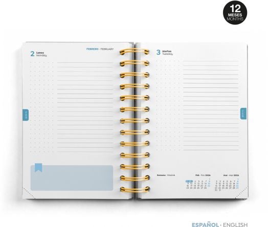 Тефтер - органайзер Miquelrius Currants от септември 2025 до август 2026 г., ден на страница