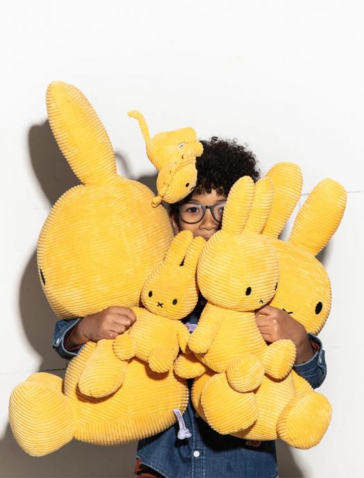 Плюшена играчка Miffy Eco Corduroy - слънчевожълт заек, 70 см.