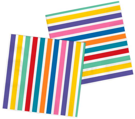 Салфетки Folat - Цветни ивици, 20 бр.