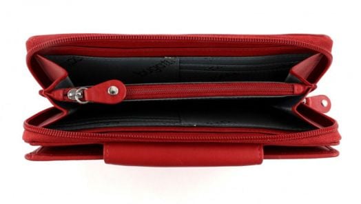 Хоризонтален дамски портфейл Bugatti Vertice, червен