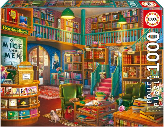 Пъзел Educa: Прекрасна книжарница, 1000 части