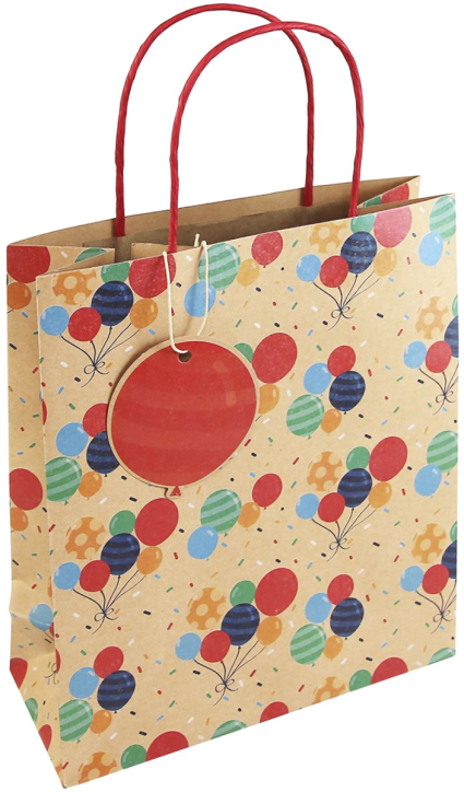 Подаръчна крафт торбичка Eurowrap - Балони, малка