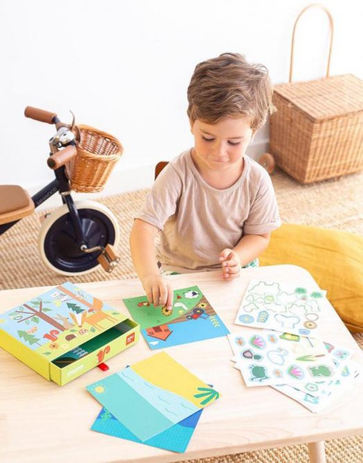 Игра със стикери Apli Kids - Геометрични фигури, в гората