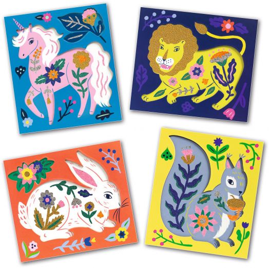 Творчески комплект Djeco: Направи колажи с мъниста Flowers and fleurs