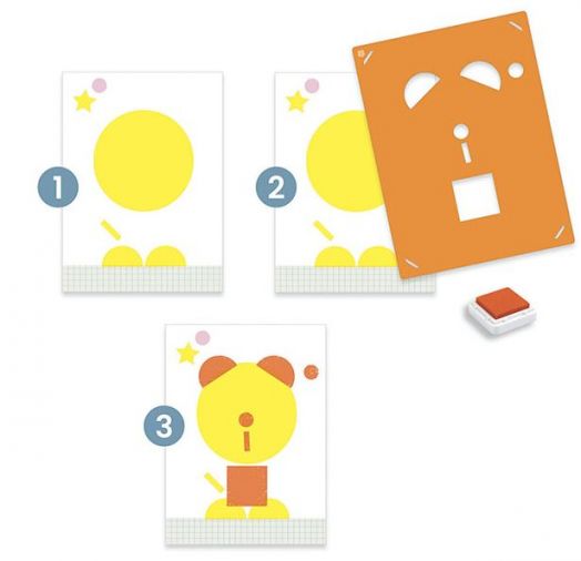 Креативен комплект Djeco: Направи картини с мастило форми и модел