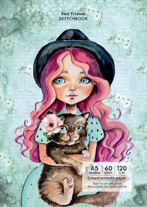 Скицник Drasca Having A Lovely Time: Best Friends, A5 60 листа