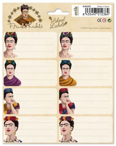 Ученически етикети Frida Kahlo, 16 бр.