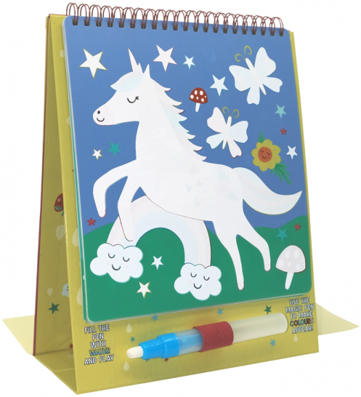 Тефтер за оцветяване с вода Floss & Rock, Magic Colour-in pad, Rainbow Fairy - Феята на Дъгата